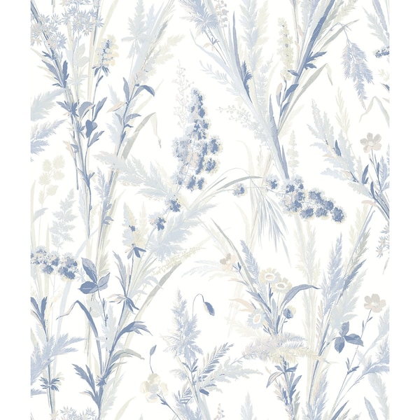Manhattan Comfort Gloucester Hillaire Navy Meadow 33 ft L X 205 in W Wallpaper BR4072-70028 - main